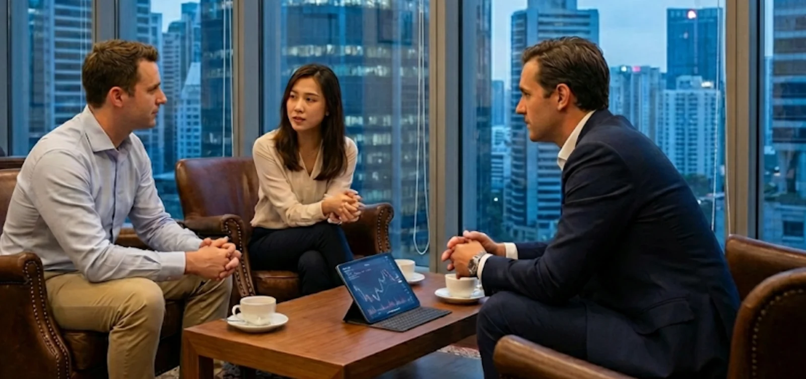 Directors reviewing technology risk dashboards in a board meeting